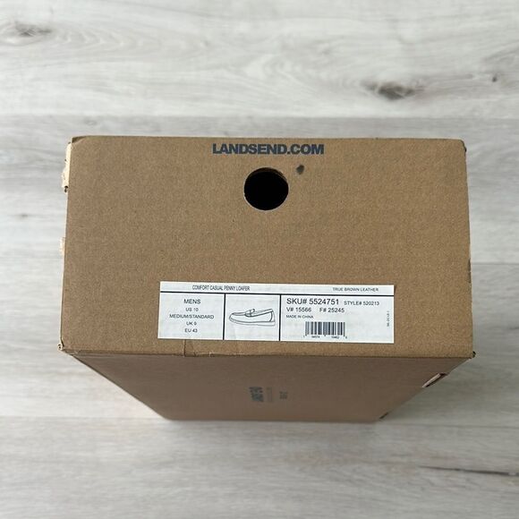 Lands End Comfort Casual Penny Loafer True Brown Leather 10 NWT IN BOX main image 4